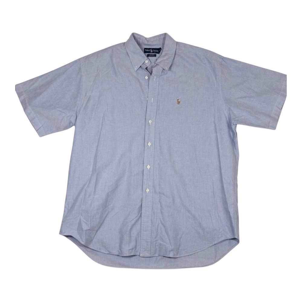 Ralph Lauren Men's Light Chambray Blue Blake Polo Dress Shirt size XL Vintage RL